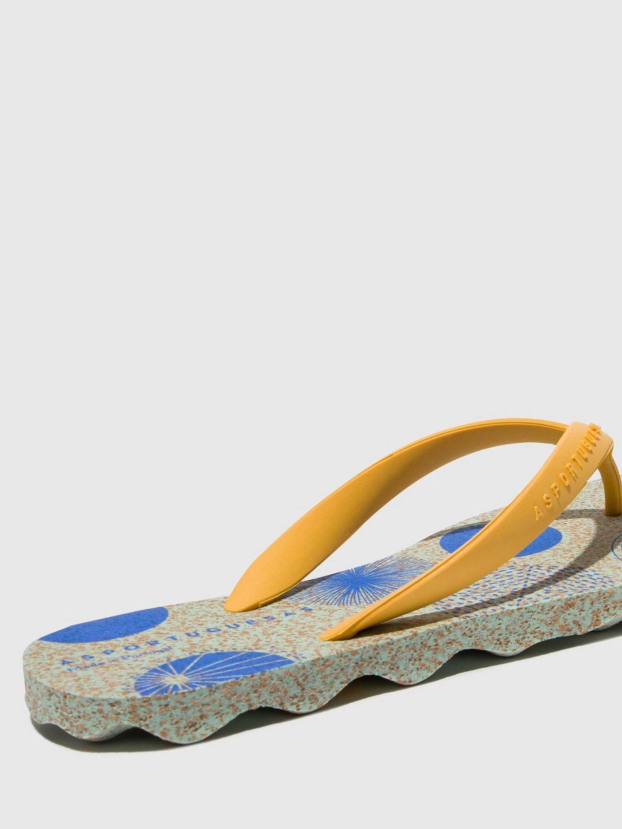 Women ASPORTUGUESAS Corals | Beach Flip-Flops Corals Mint & Yellow Strap