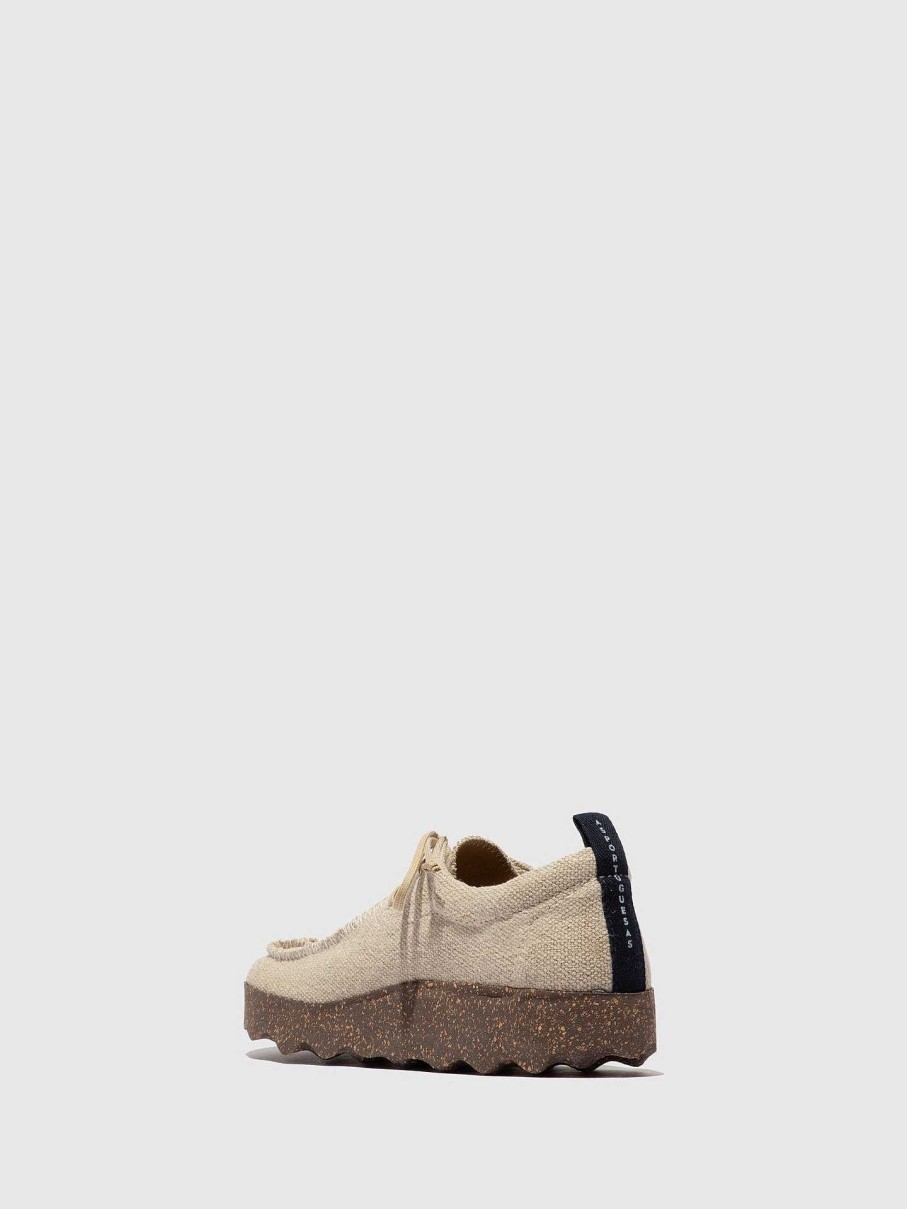 Men ASPORTUGUESAS Chat | Lace-Up Trainers Chat Natural Recycled Linen