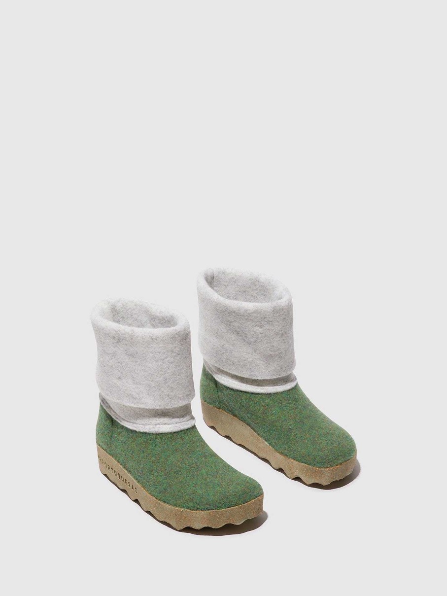 Women ASPORTUGUESAS Cady | Round Toe Boots Cady Green/Offwhite