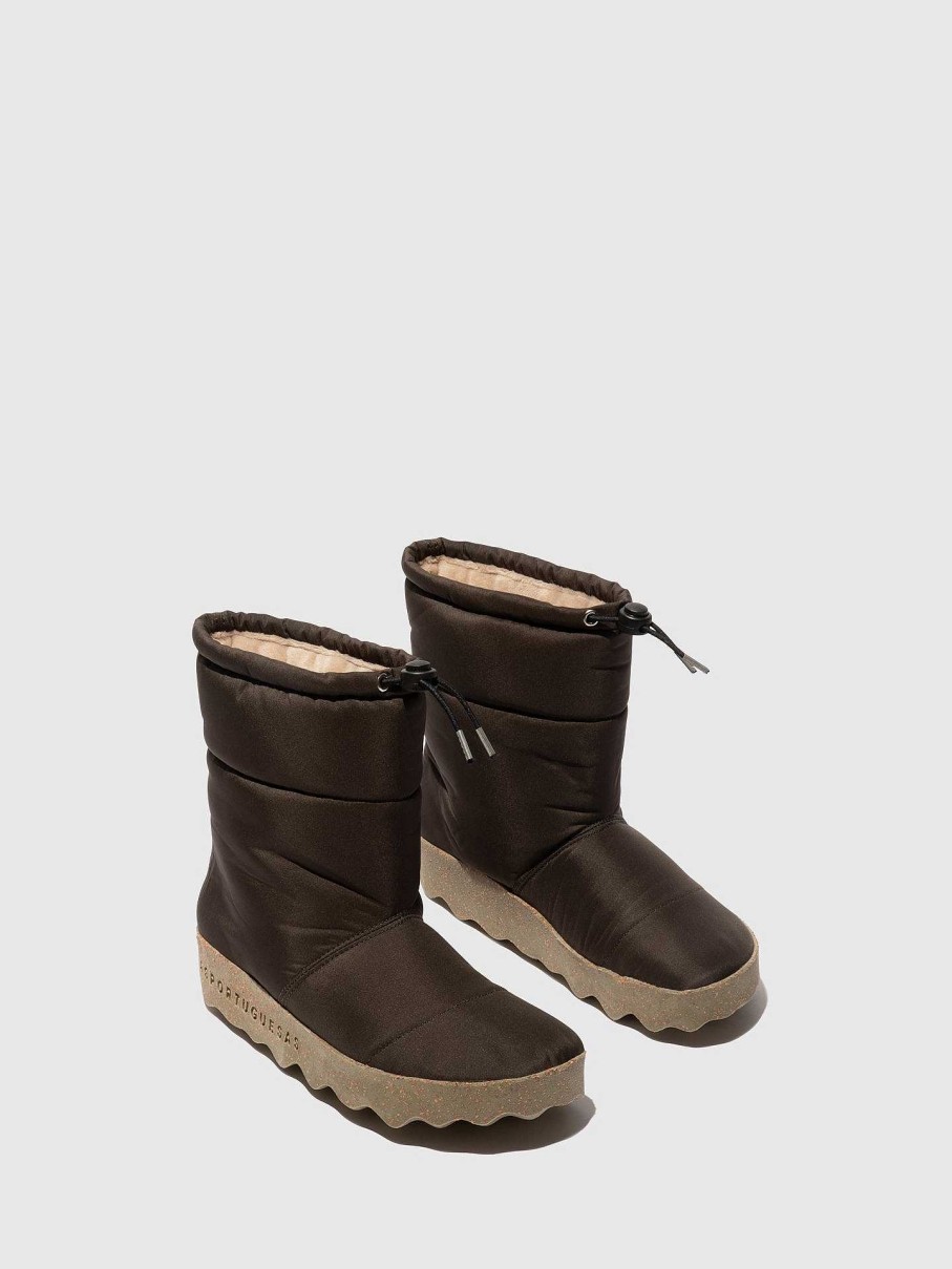 Women ASPORTUGUESAS Cale | Fluff Boots Cale Military Green