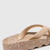 Women ASPORTUGUESAS Feel | Platform Flip-Flops Feel Milky & Beige Strap