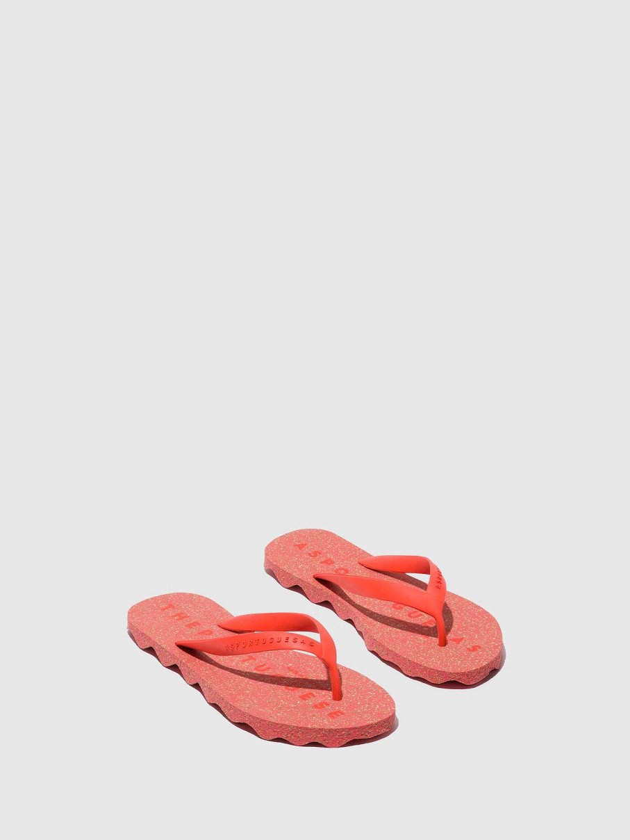 Women ASPORTUGUESAS Base | Beach Flip-Flops Base Red & Red Strap