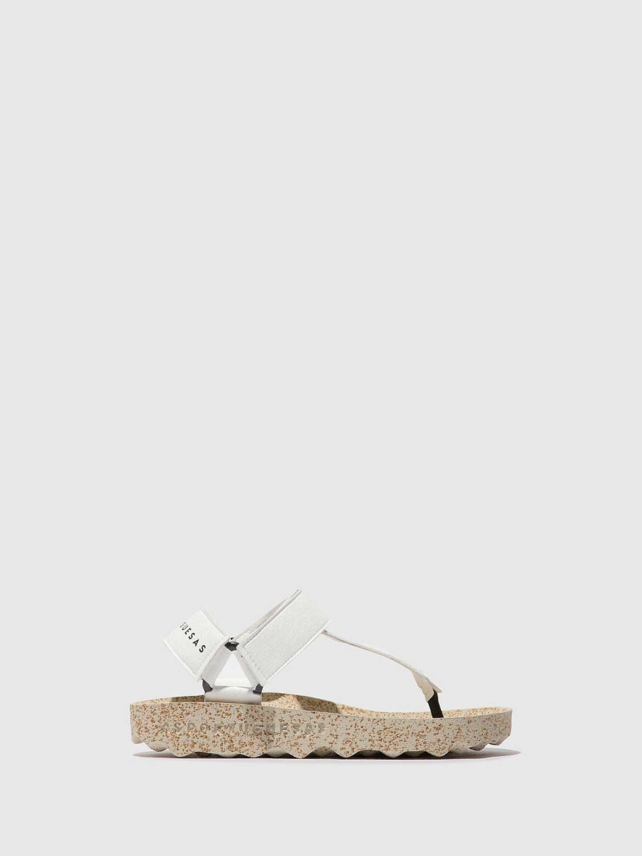 Women ASPORTUGUESAS Fizz | Velcro Sandals Fizz White