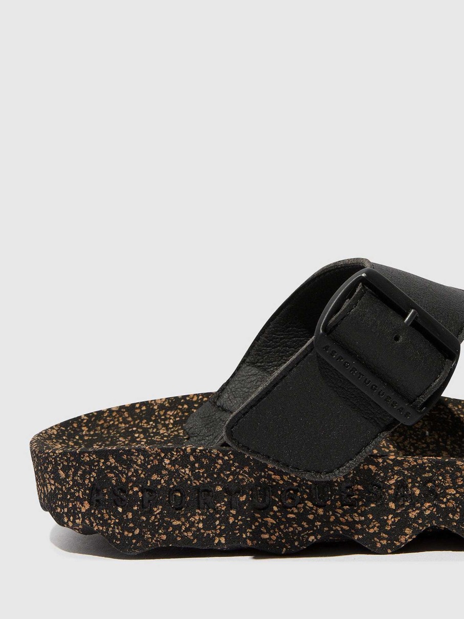 Men ASPORTUGUESAS Fuse | Slip-On Sandals Fuse Black & Black Sole