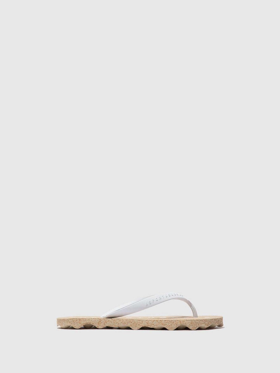 Men ASPORTUGUESAS Base | Beach Flip-Flops Base Natural & White Strap