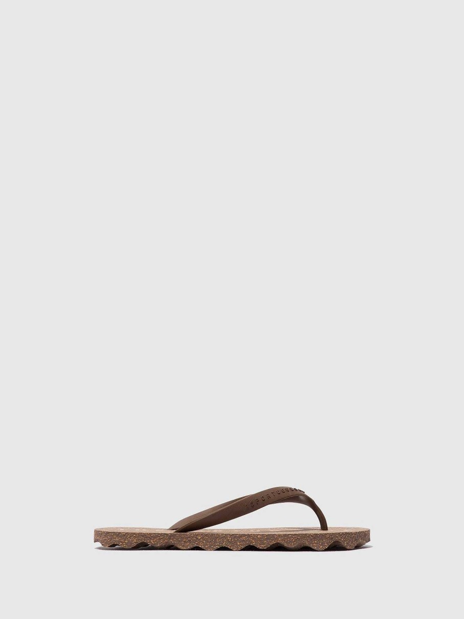 Women ASPORTUGUESAS Base | Beach Flip-Flops Base Brown & Brown Strap