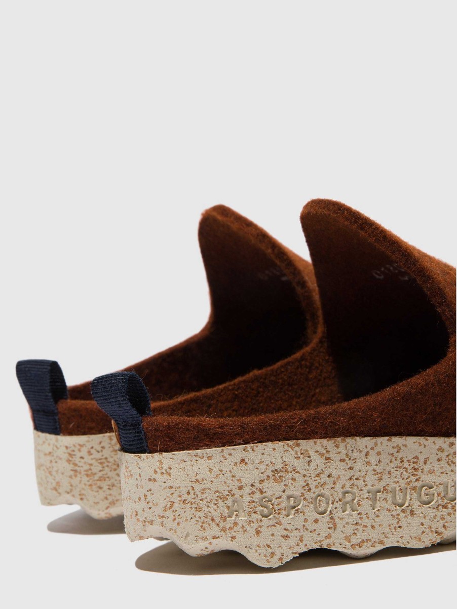 Women ASPORTUGUESAS Come | Round Toe Mules Come Brown