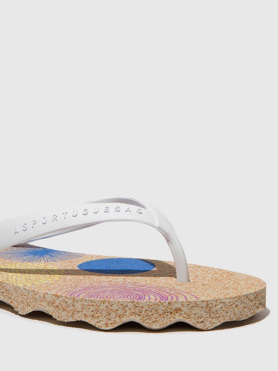 Women ASPORTUGUESAS Corals | Beach Flip-Flops Corals Natural & White Strap