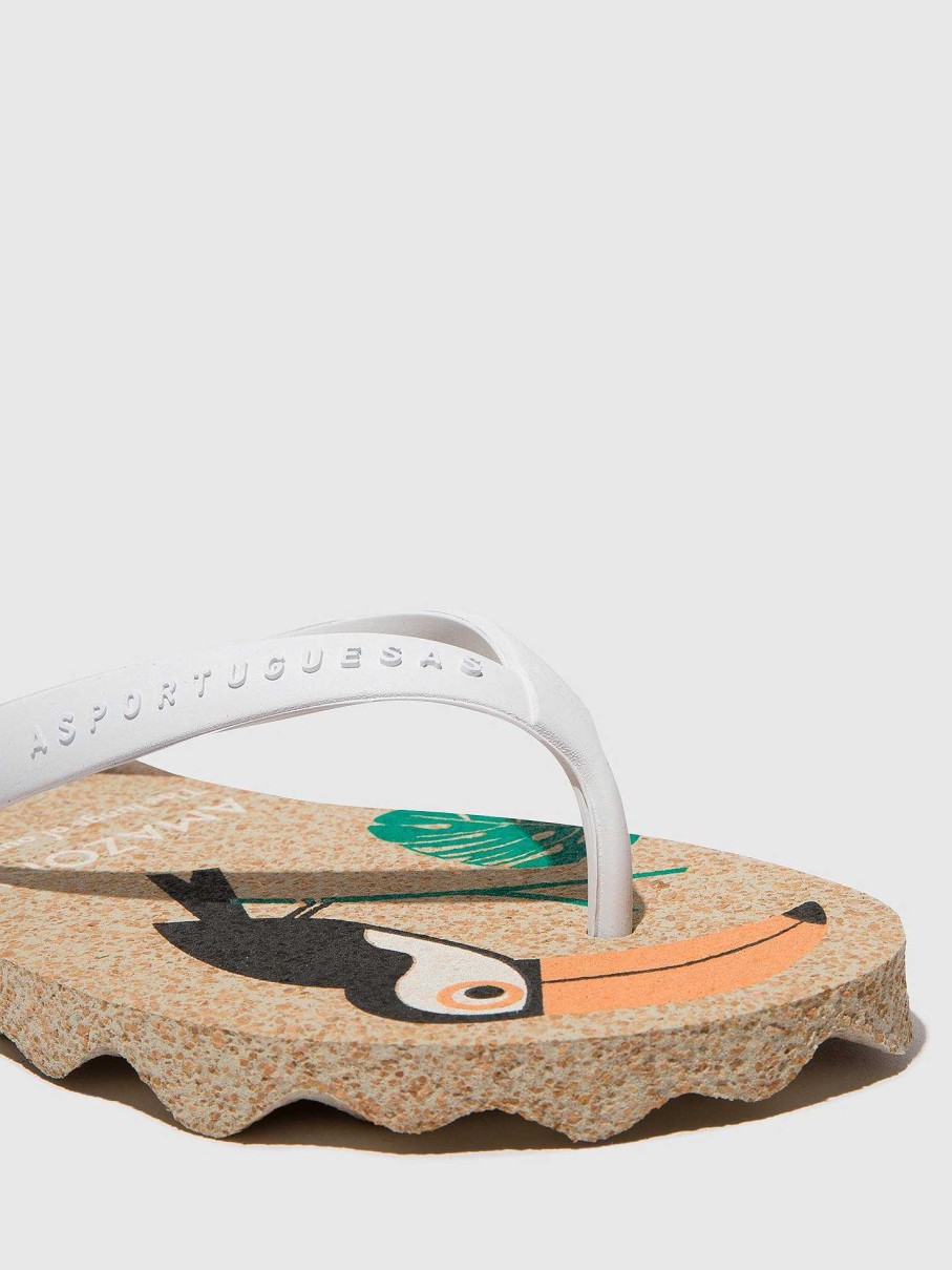 Women ASPORTUGUESAS Amazonia | Beach Flip-Flops Amazonia Natural & White Strap