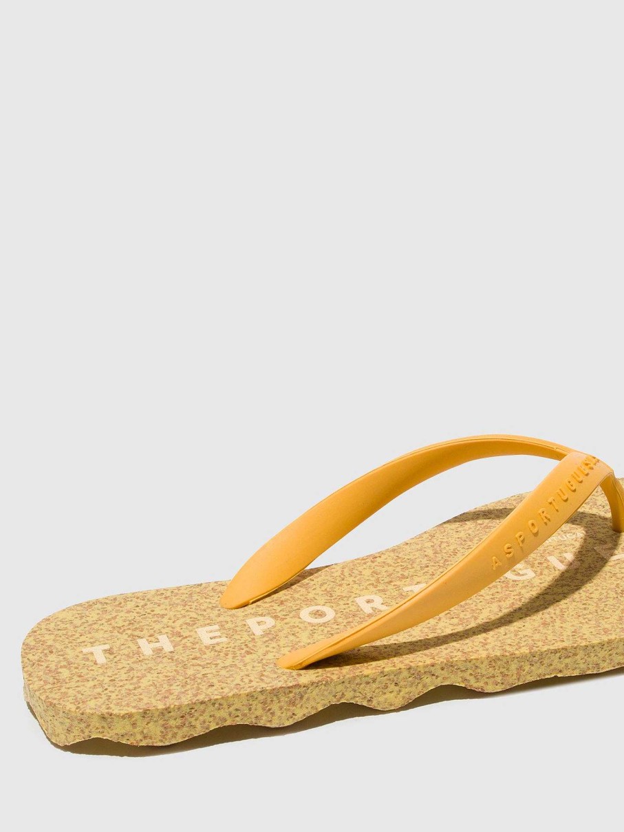 Women ASPORTUGUESAS Base | Beach Flip-Flops Base Yellow & Yellow Strap