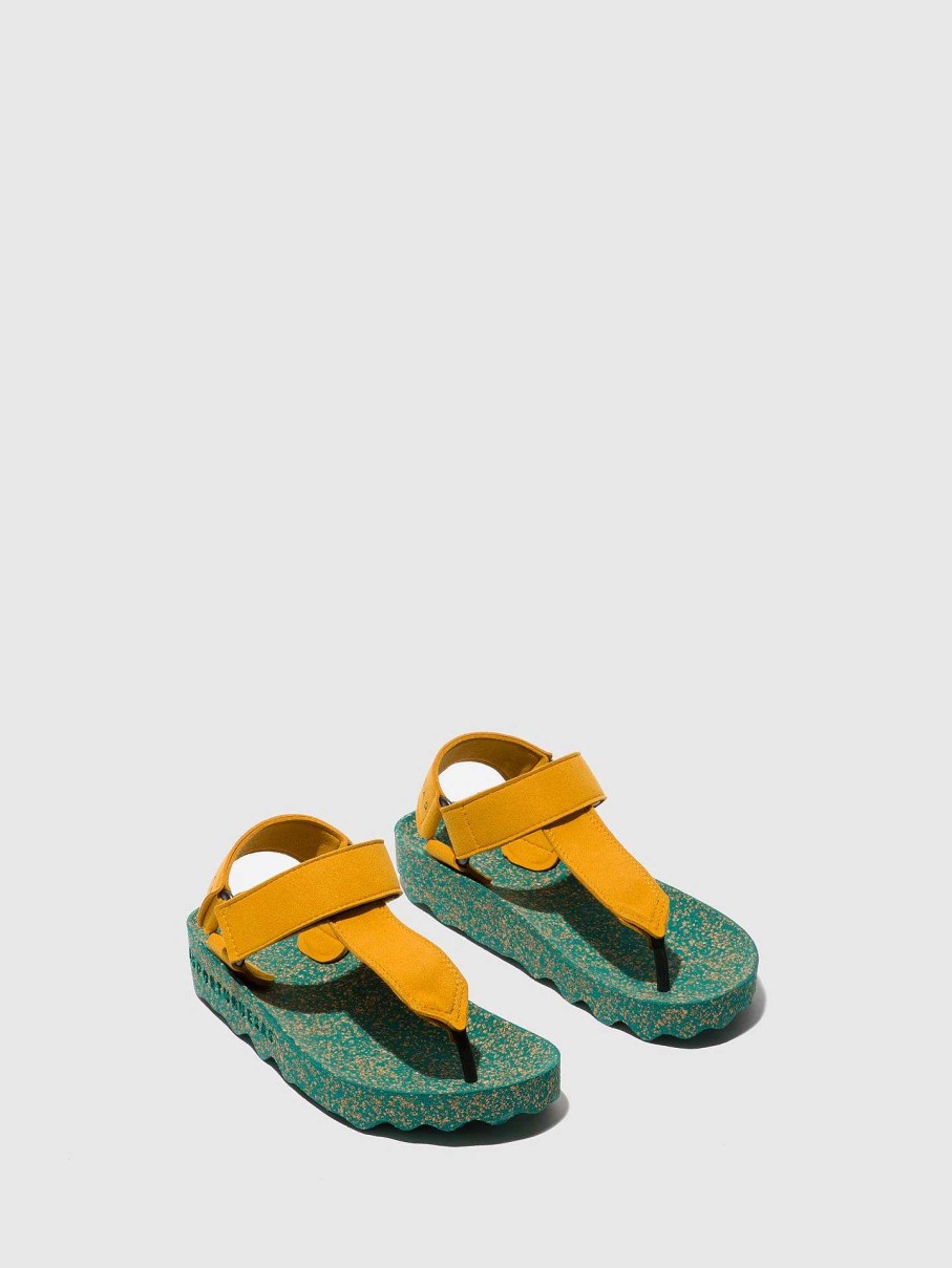 Women ASPORTUGUESAS Fizz | Thong Sandals Fizz Yellow Suede