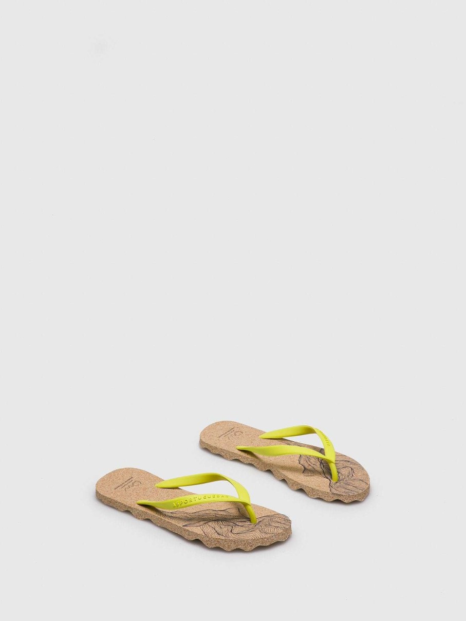 Men ASPORTUGUESAS Mcna | Beach Flip-Flops Mcna Yellow