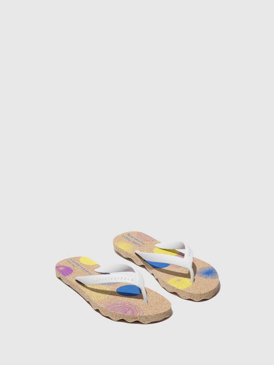 Women ASPORTUGUESAS Corals | Beach Flip-Flops Corals Natural & White Strap