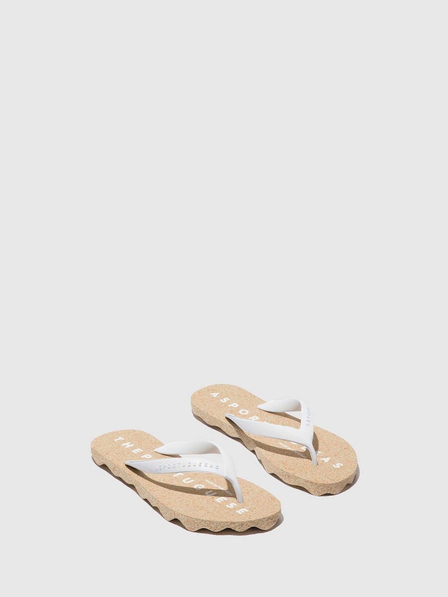 Men ASPORTUGUESAS Base | Beach Flip-Flops Base Natural & White Strap