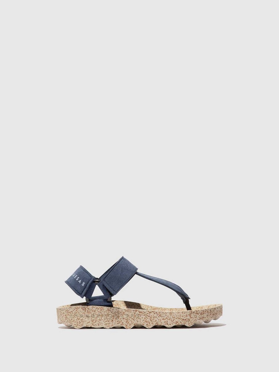 Women ASPORTUGUESAS Fizz | Velcro Sandals Fizz Navy Suede