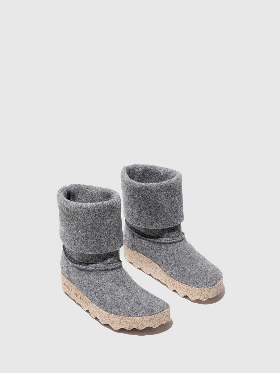 Women ASPORTUGUESAS Cady | Round Toe Boots Cady Concrete