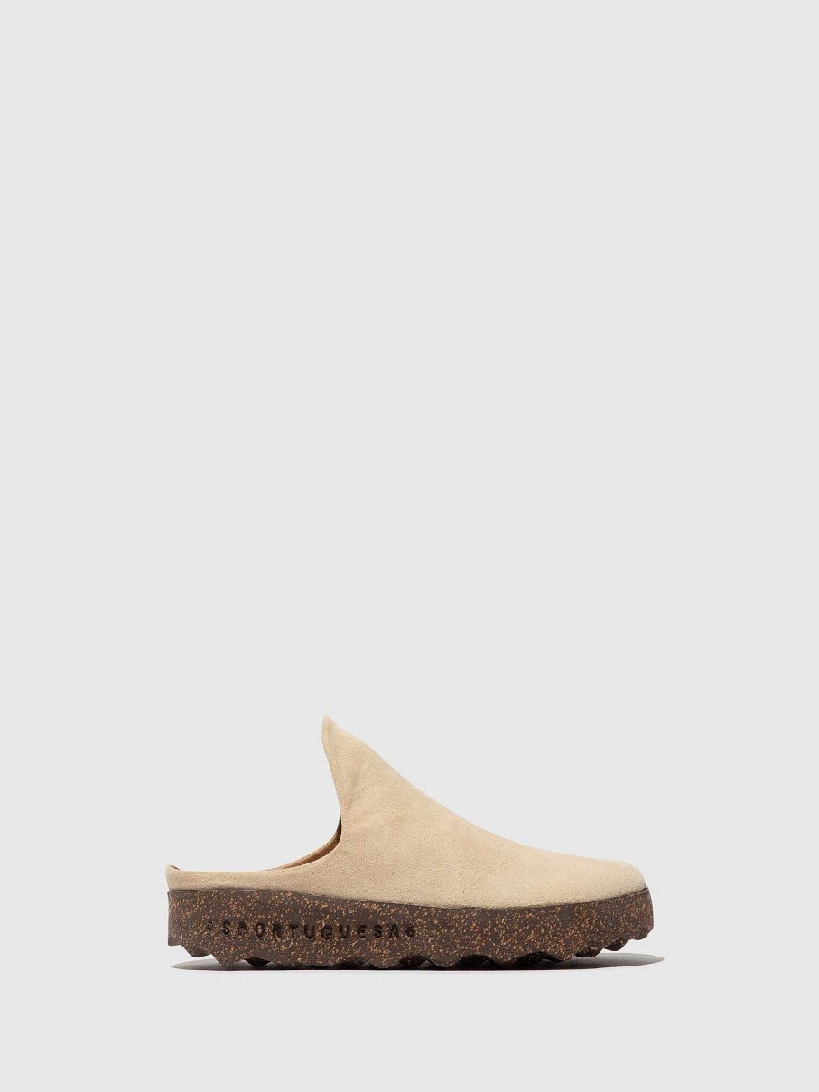 Men ASPORTUGUESAS Clay | Slip-On Mules Clay Beige (Suede)