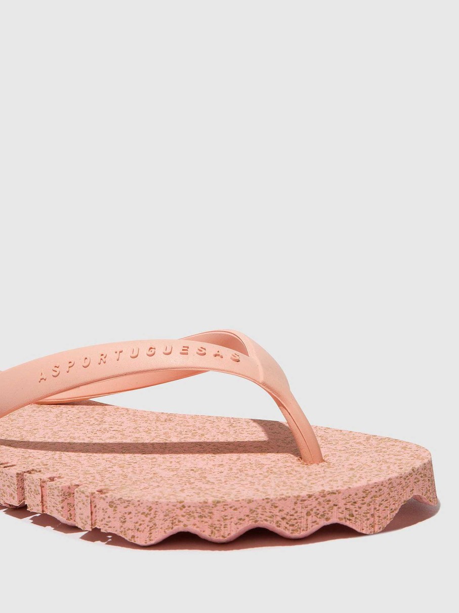 Women ASPORTUGUESAS Bumpy | Beach Flip-Flops Bumpy Pink & Pink Strap