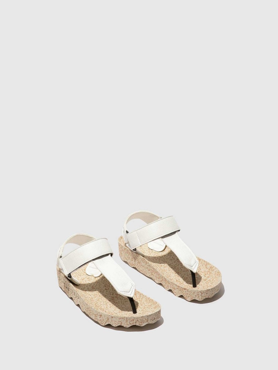 Women ASPORTUGUESAS Fizz | Velcro Sandals Fizz White