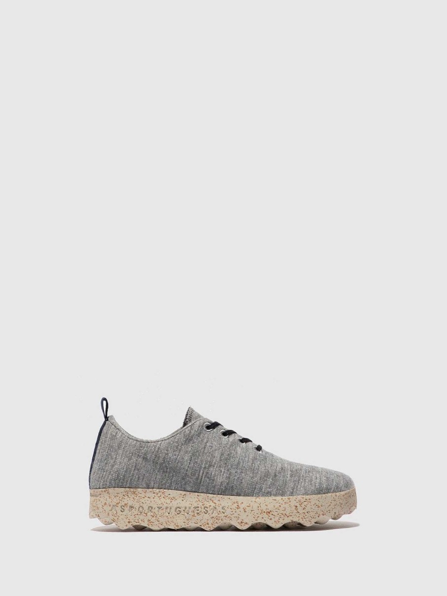 Men ASPORTUGUESAS Camp | Lace-Up Trainers Camp Grey Merino Wool