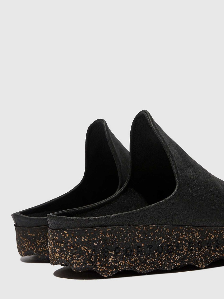 Women ASPORTUGUESAS Clay | Slip-On Mules Clay Black