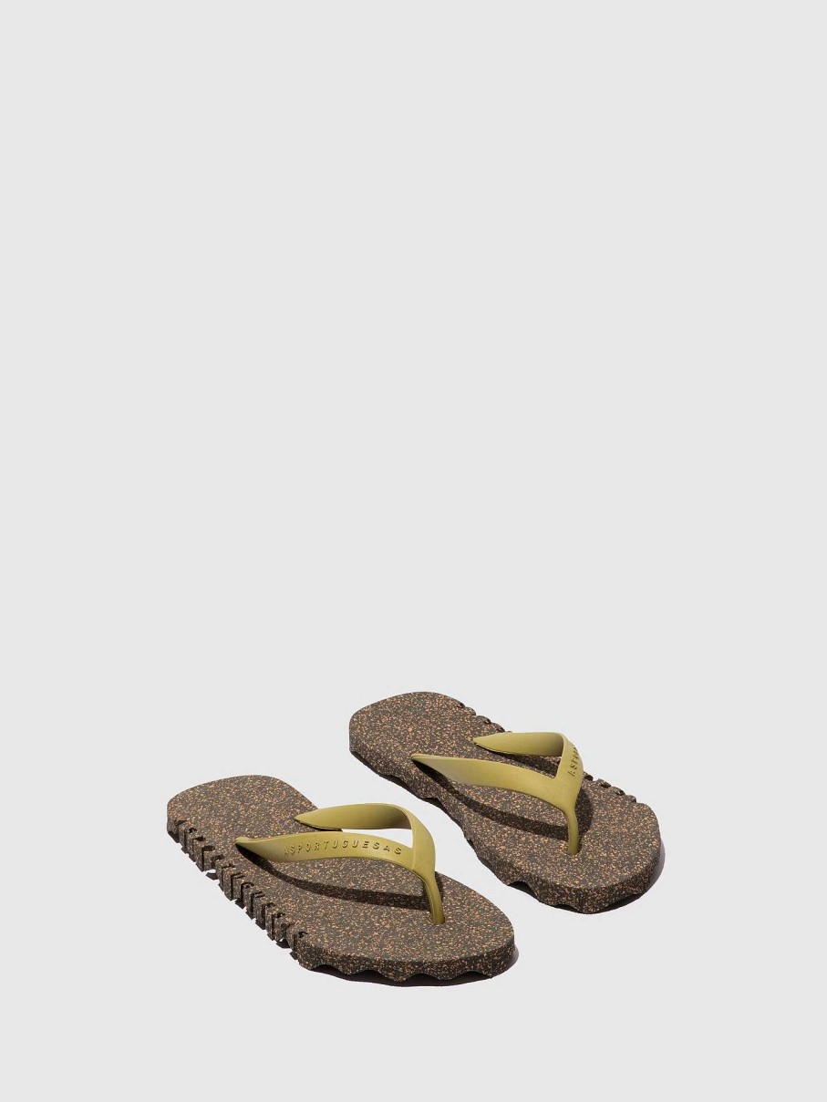 Women ASPORTUGUESAS Bumpy | Beach Flip-Flops Bumpy Black & Mlt. Gold Strap