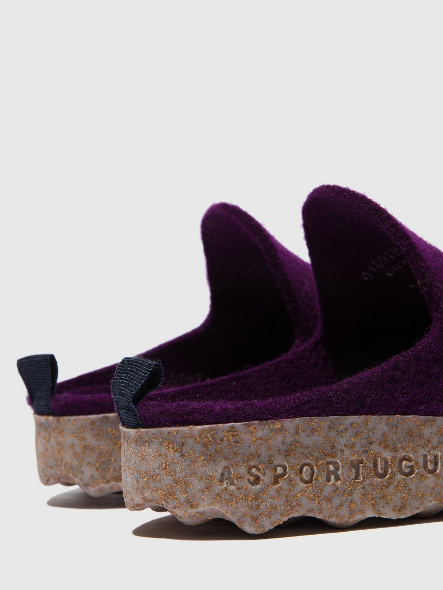 Women ASPORTUGUESAS Come | Round Toe Mules Come Dark Purple