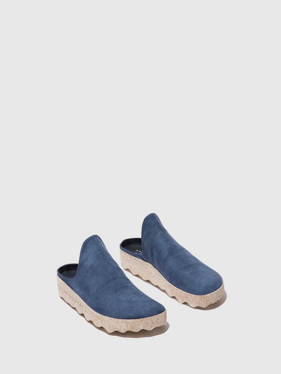 Men ASPORTUGUESAS Clay | Slip-On Mules Clay Navy (Suede)