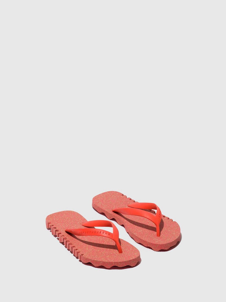 Women ASPORTUGUESAS Bumpy | Beach Flip-Flops Bumpy Red & Red Strap