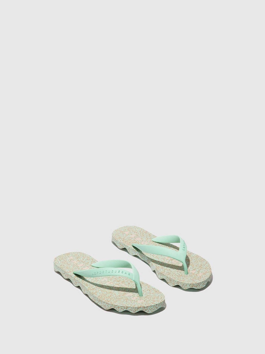 Women ASPORTUGUESAS Base | Beach Flip-Flops Base Mint & Mint Strap