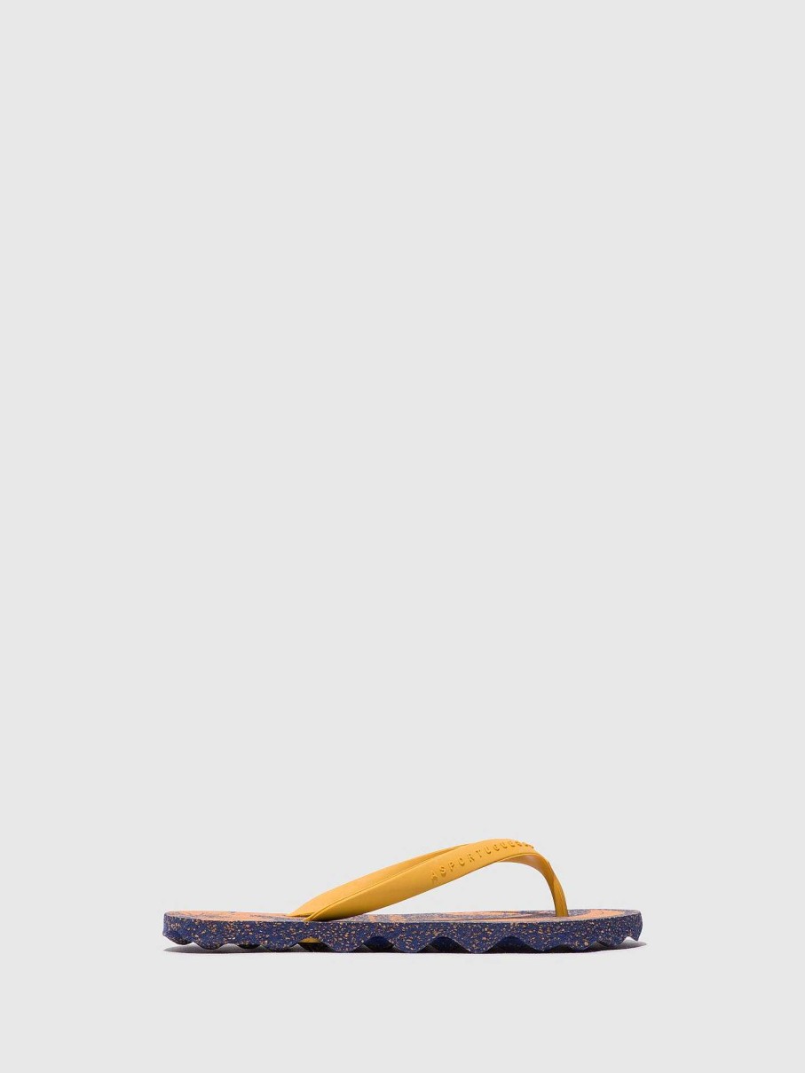 Women ASPORTUGUESAS Amazonia | Beach Flip-Flops Amazonia Blue & Yellow Strap