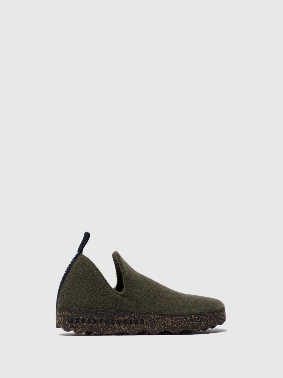 Men ASPORTUGUESAS City | Round Toe Shoes City Military Green