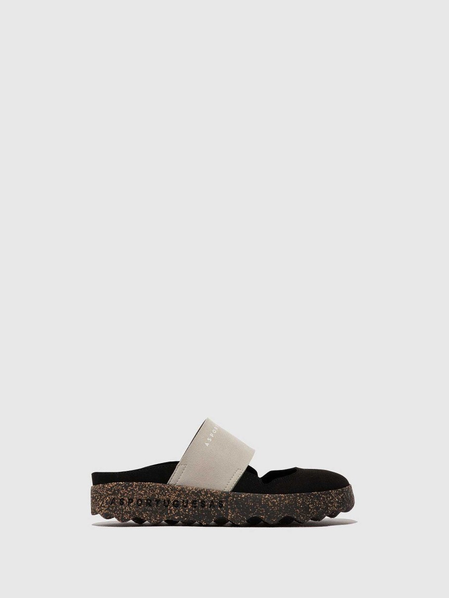 Women ASPORTUGUESAS Cana | Round Toe Mules Cana Black