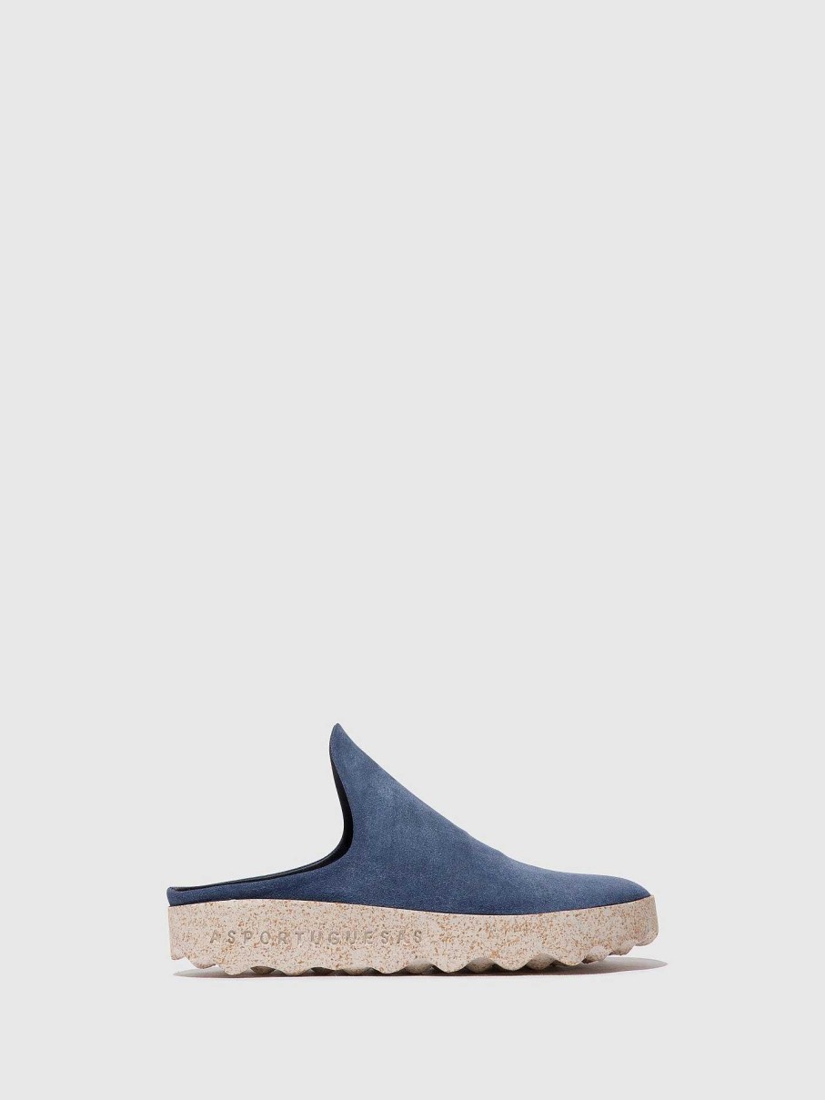 Men ASPORTUGUESAS Clay | Slip-On Mules Clay Navy (Suede)