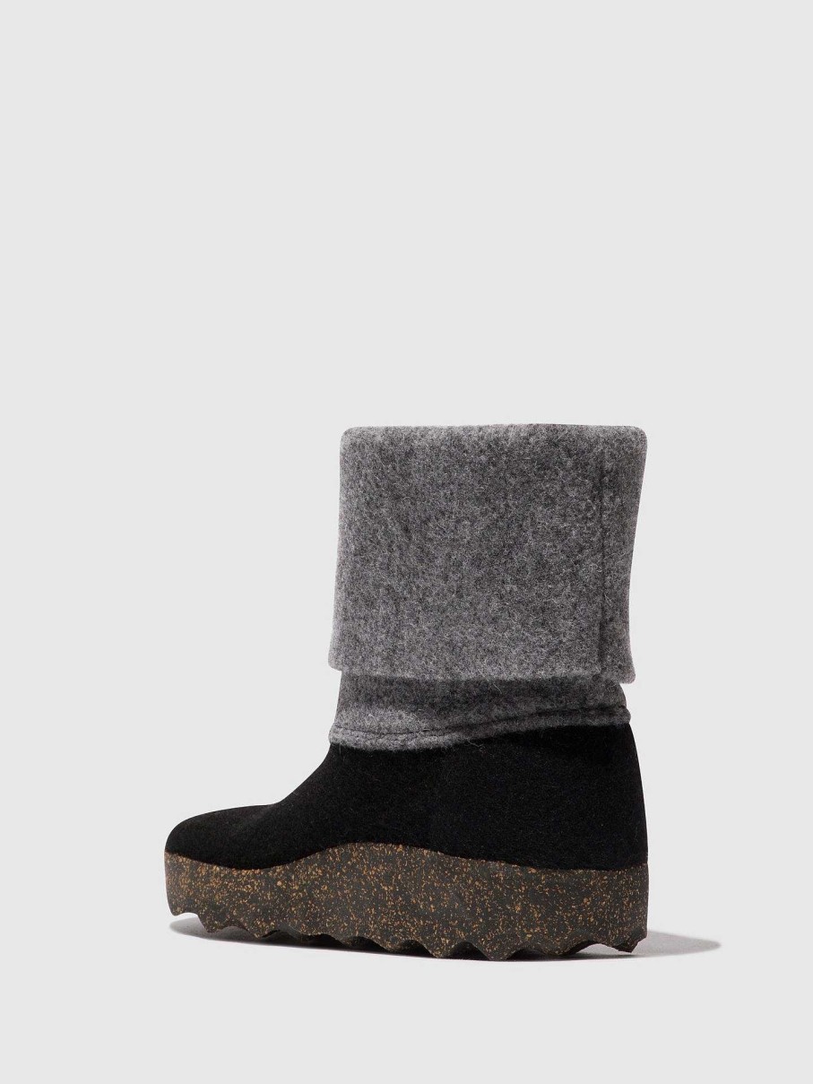 Women ASPORTUGUESAS Cady | Round Toe Boots Cady Black/Concrete