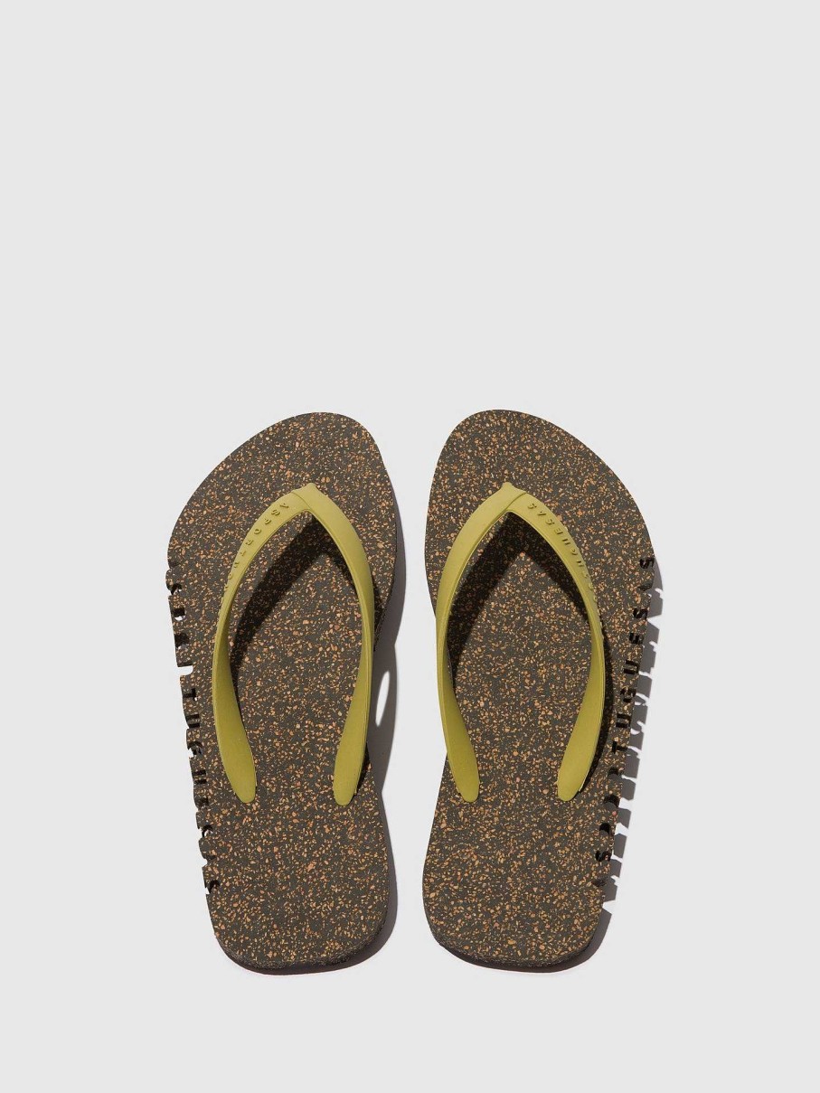 Women ASPORTUGUESAS Bumpy | Beach Flip-Flops Bumpy Black & Mlt. Gold Strap