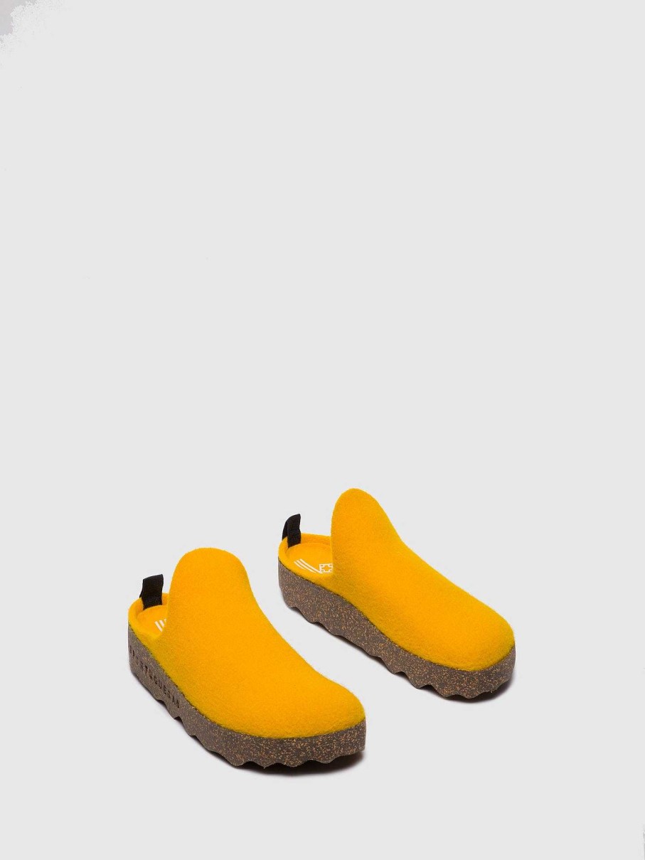 Women ASPORTUGUESAS Come | Round Toe Mules Come Yellow