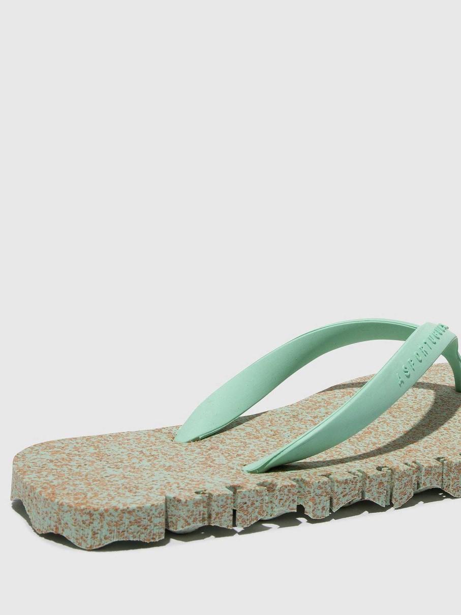 Women ASPORTUGUESAS Bumpy | Beach Flip-Flops Bumpy Mint & Mint Strap